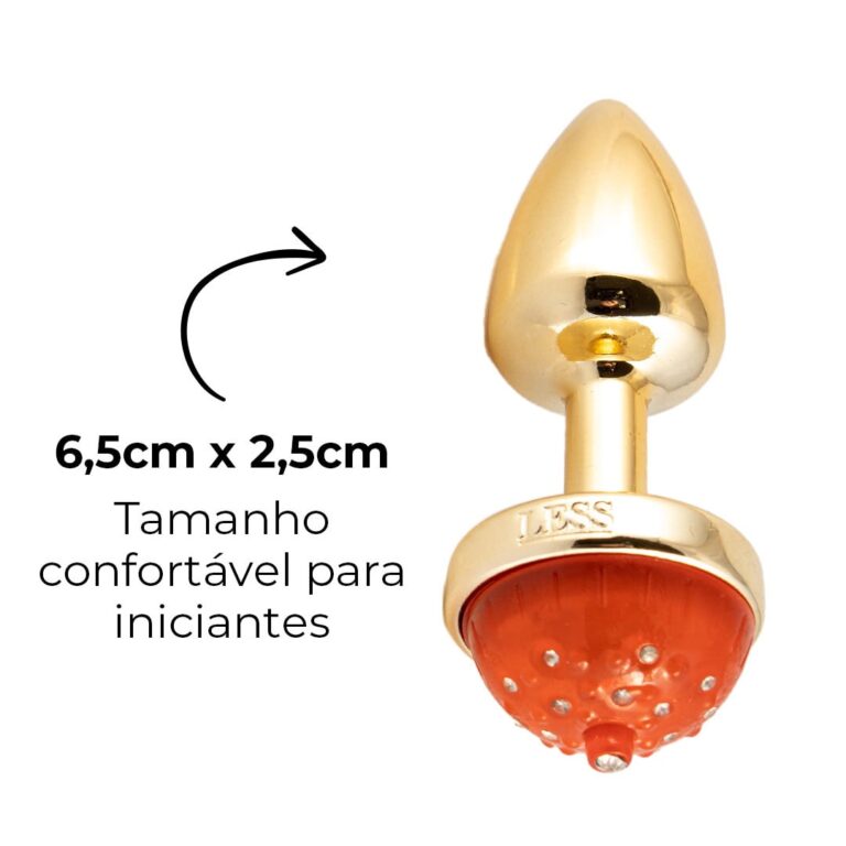 Plug Anal P 6,5cm x 2,5cm com Luz de Led (Piscante) Dourado – Feito em ABS - Imagem 12