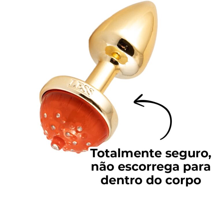 Plug Anal P 6,5cm x 2,5cm com Luz de Led (Piscante) Dourado – Feito em ABS - Imagem 11