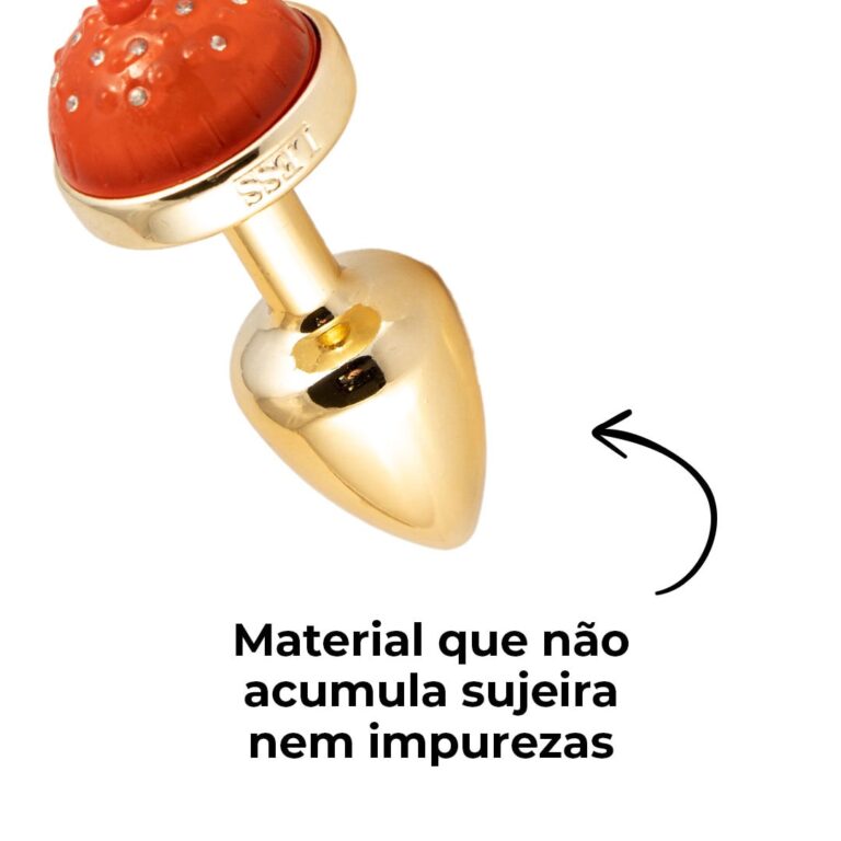 Plug Anal P 6,5cm x 2,5cm com Luz de Led (Piscante) Dourado – Feito em ABS - Imagem 10
