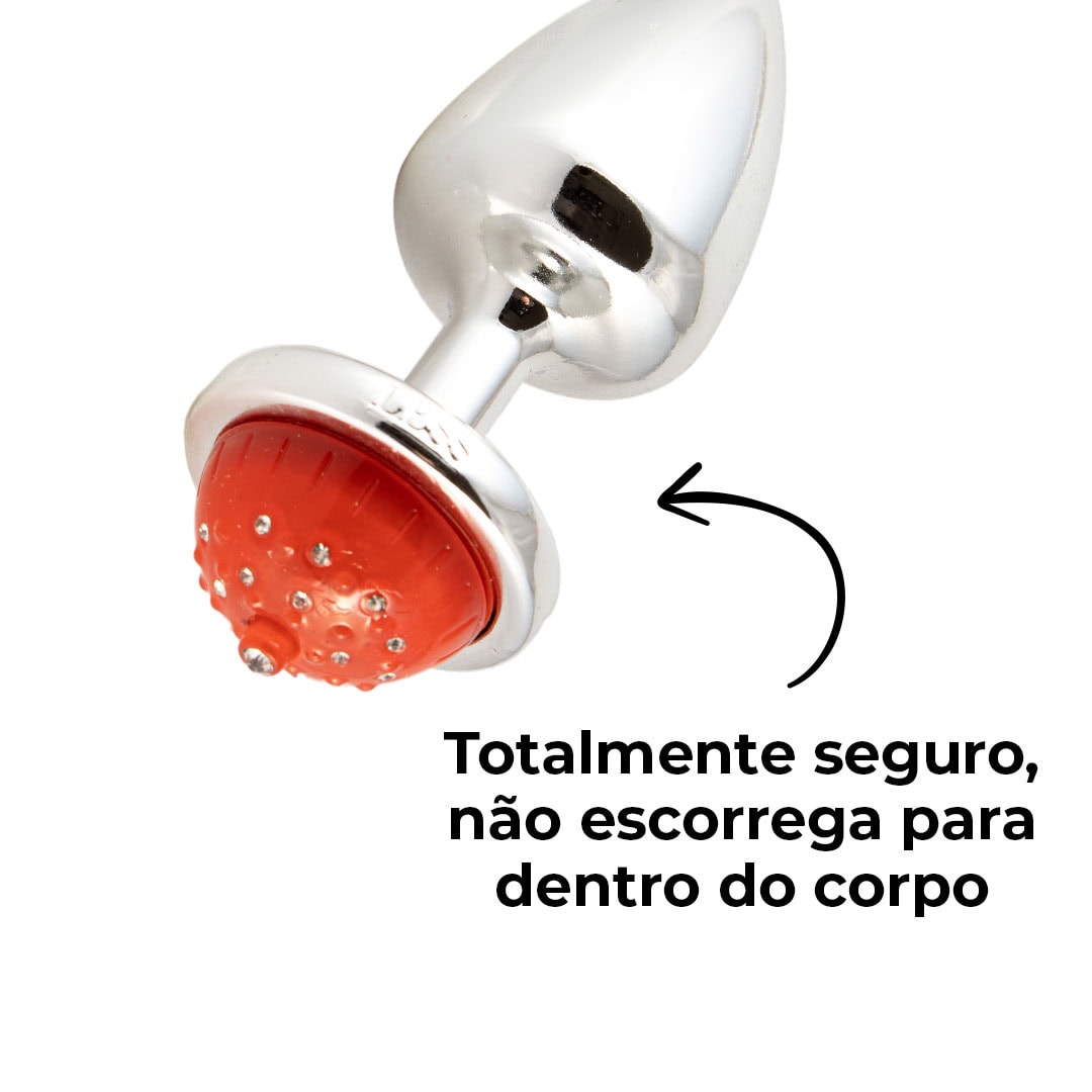 Plug Anal M 7,5cm x 3,5cm com Luz de Led (Piscante) Cromado – Feito em ABS - Imagem 10