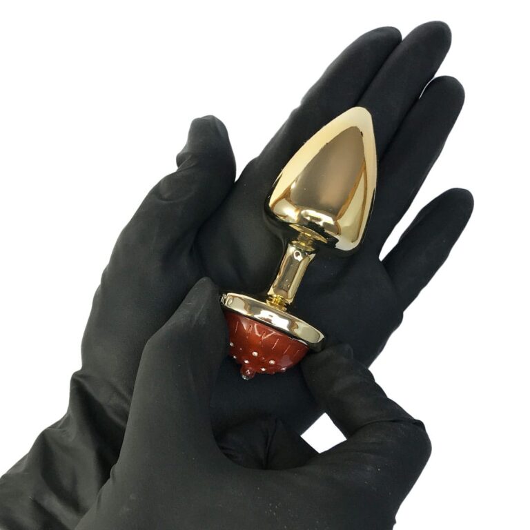 Plug Anal M 7,5cm x 3,5cm com Luz de Led (Piscante) Dourado – Feito em ABS - Imagem 4