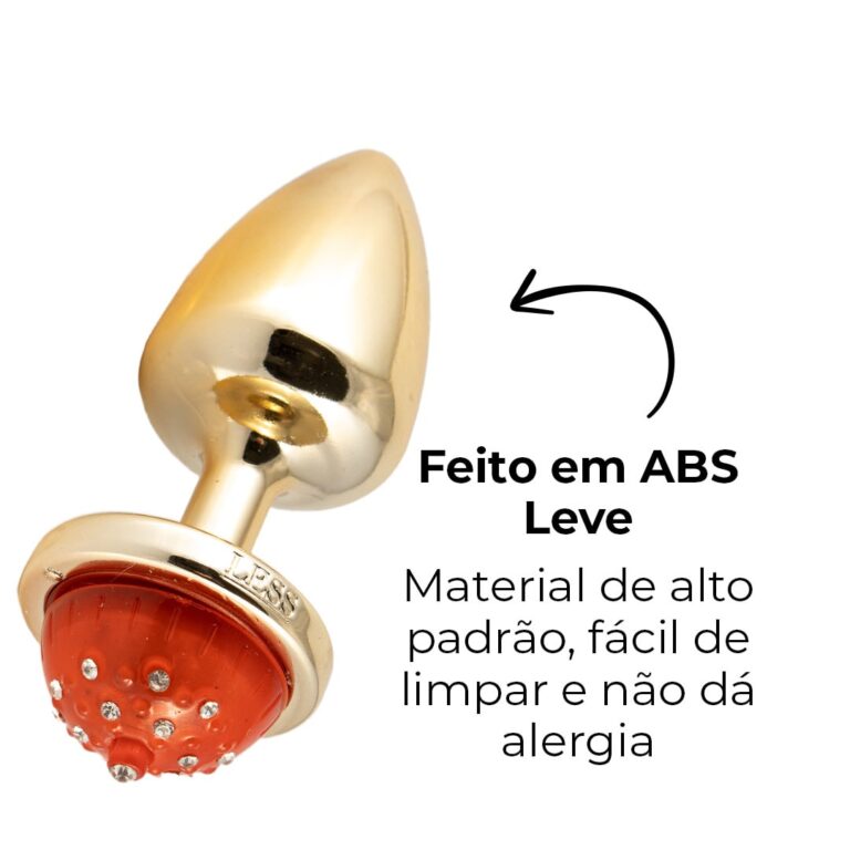 Plug Anal M 7,5cm x 3,5cm com Luz de Led (Piscante) Dourado – Feito em ABS - Imagem 9