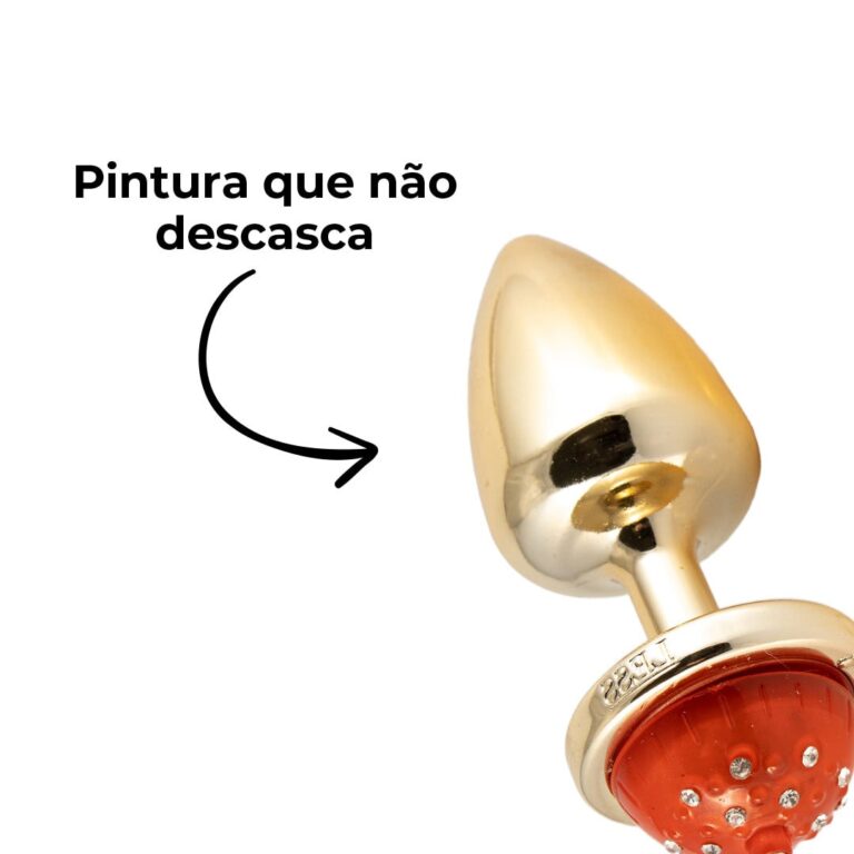 Plug Anal M 7,5cm x 3,5cm com Luz de Led (Piscante) Dourado – Feito em ABS - Imagem 8