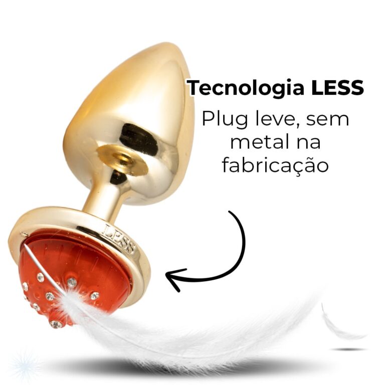 Plug Anal M 7,5cm x 3,5cm com Luz de Led (Piscante) Dourado – Feito em ABS - Imagem 13