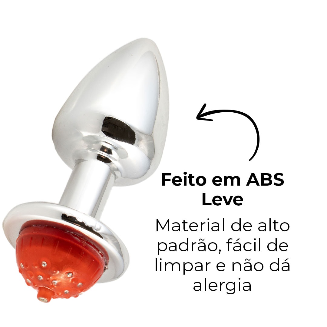 Plug Anal G 9cm x 4cm com Luz de Led (Piscante) Cromado  Feito em ABS -  Filhos de Afrodite Loja das Cintas Penianas