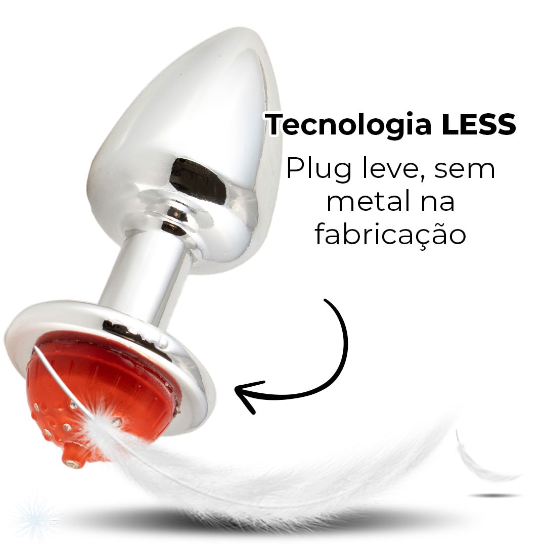Plug Anal G 9cm x 4cm com Luz de Led (Piscante) Cromado  Feito em ABS -  Filhos de Afrodite Loja das Cintas Penianas