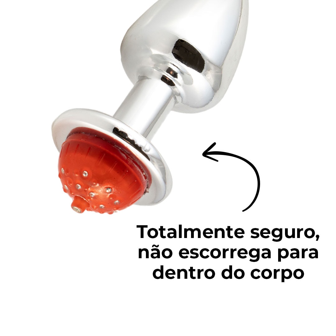 Plug Anal G 9cm x 4cm com Luz de Led (Piscante) Cromado – Feito em ABS - Imagem 8