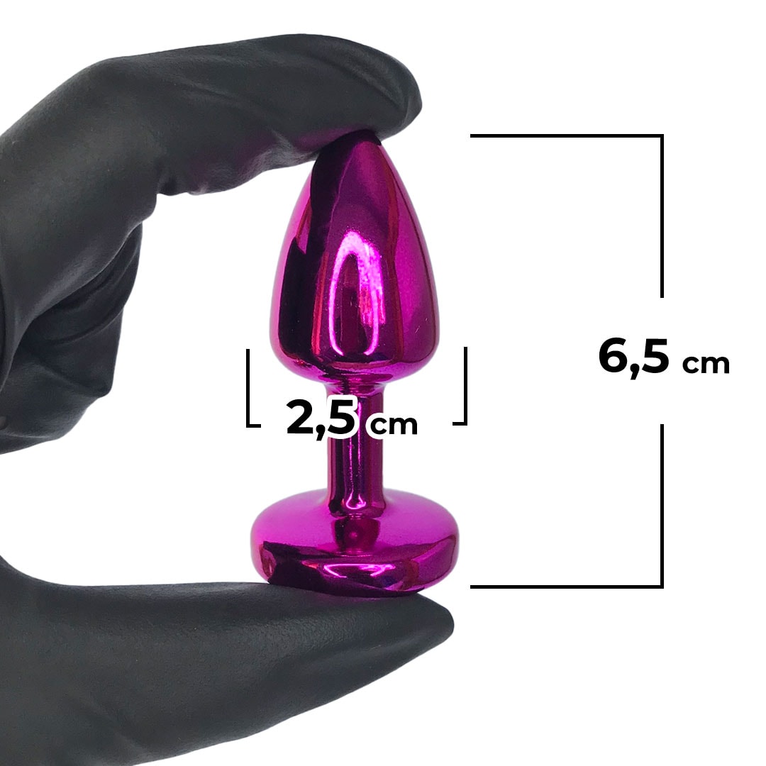 Kit Plug Anal 3 Tamanhos P, M e G Rosa e Pedra com Cor Surpresa - Feito em ABS - Imagem 5