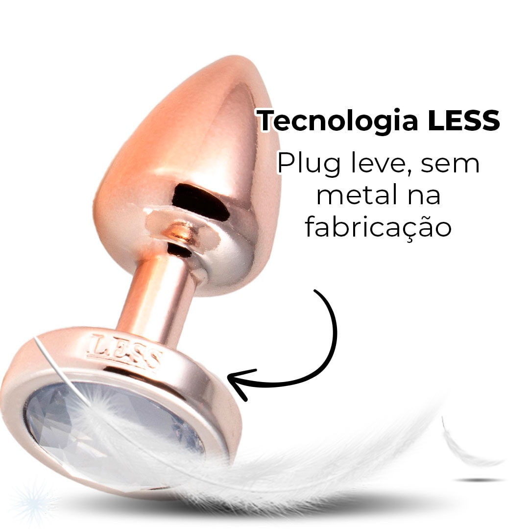 Plug Anal P Leve sem Metal 6,5cm x 2,5cm Rosé e Pedra com Cor Surpresa - Feito em ABS - Imagem 13