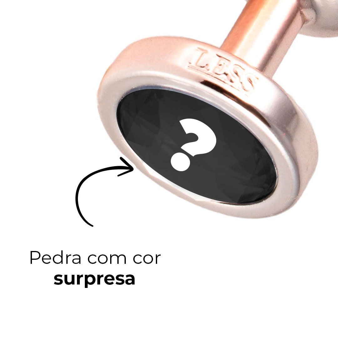 Plug Anal P Leve sem Metal 6,5cm x 2,5cm Rosé e Pedra com Cor Surpresa - Feito em ABS - Imagem 7
