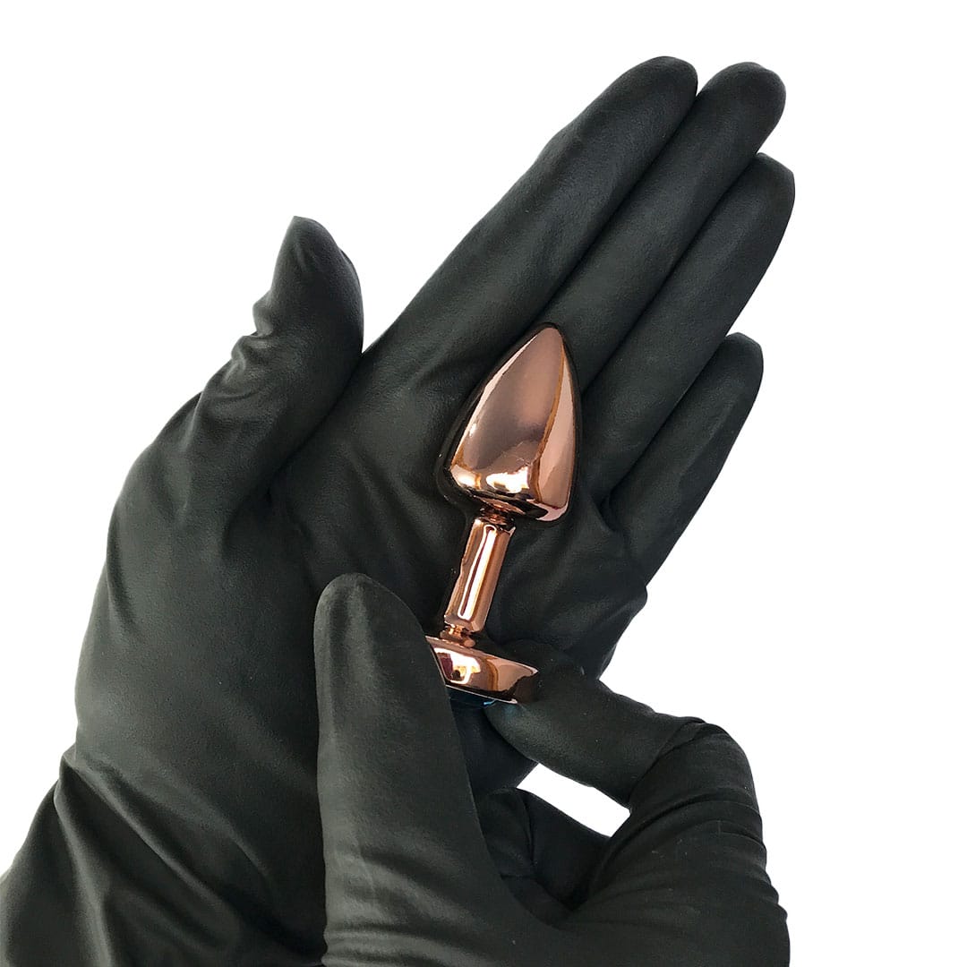 Plug Anal P Leve sem Metal 6,5cm x 2,5cm Rosé e Pedra com Cor Surpresa - Feito em ABS - Imagem 4