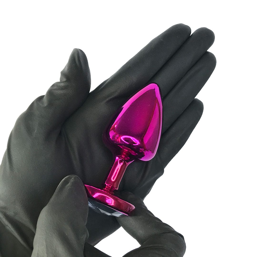 Kit Plug Anal 3 Tamanhos P, M e G Rosa e Pedra com Cor Surpresa - Feito em ABS - Imagem 8