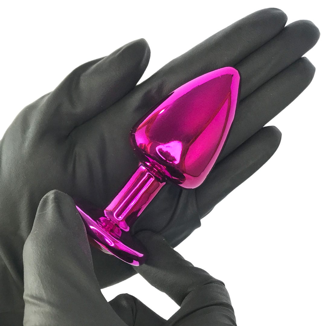 Kit Plug Anal 3 Tamanhos P, M e G Rosa e Pedra com Cor Surpresa - Feito em ABS - Imagem 10