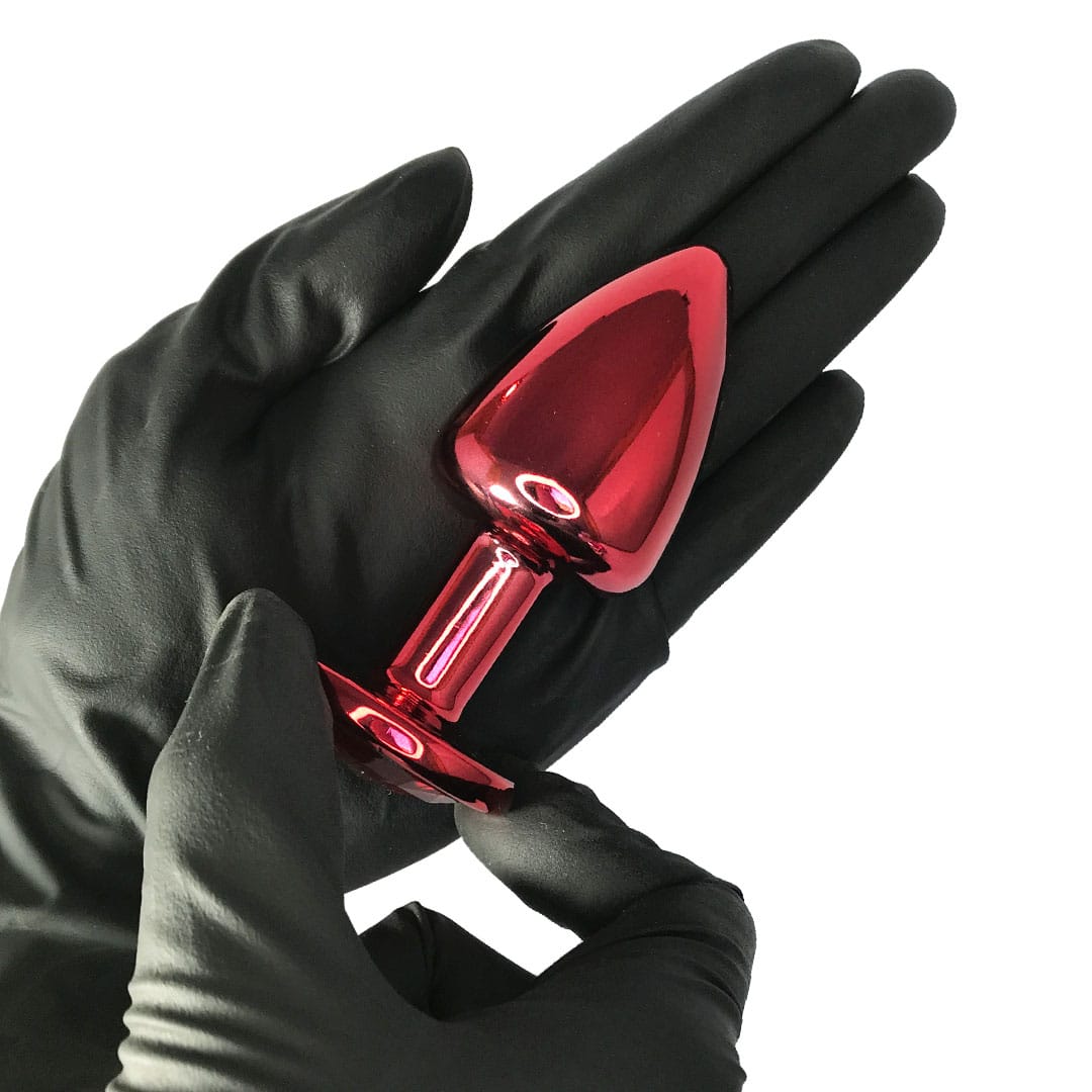 Kit Plug Anal 3 Tamanhos P, M e G Vermelho e Pedra com Cor Surpresa - Feito em ABS - Imagem 10