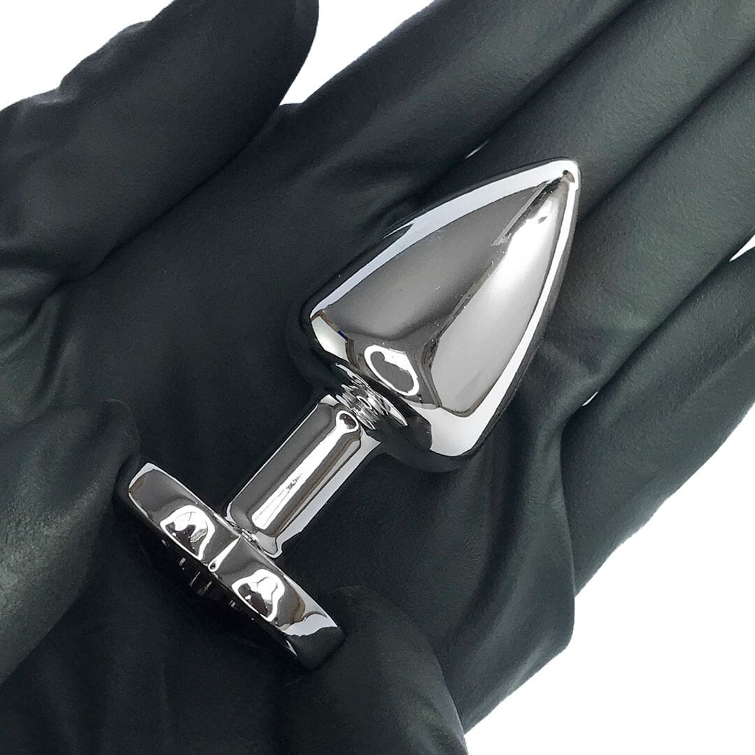 Plug Anal P 6,5cm x 2,5cm Leve sem Metal Prata com Pedra de Coração Lilás – Feito em ABS L535 - Imagem 5