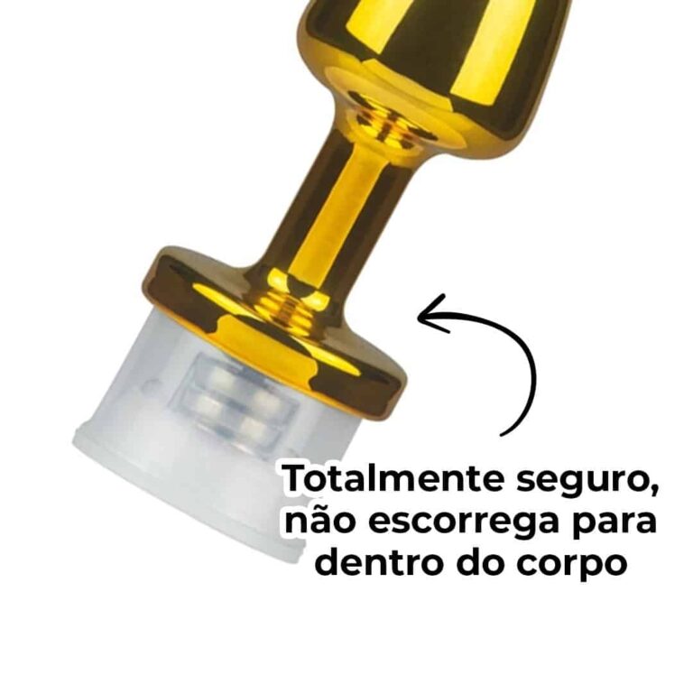 Plug Anal P com Luz de Led (3 Modos de Brilho) Dourado – Feito em ABS - Imagem 13