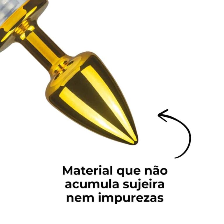 Plug Anal P com Luz de Led (3 Modos de Brilho) Dourado – Feito em ABS - Imagem 14