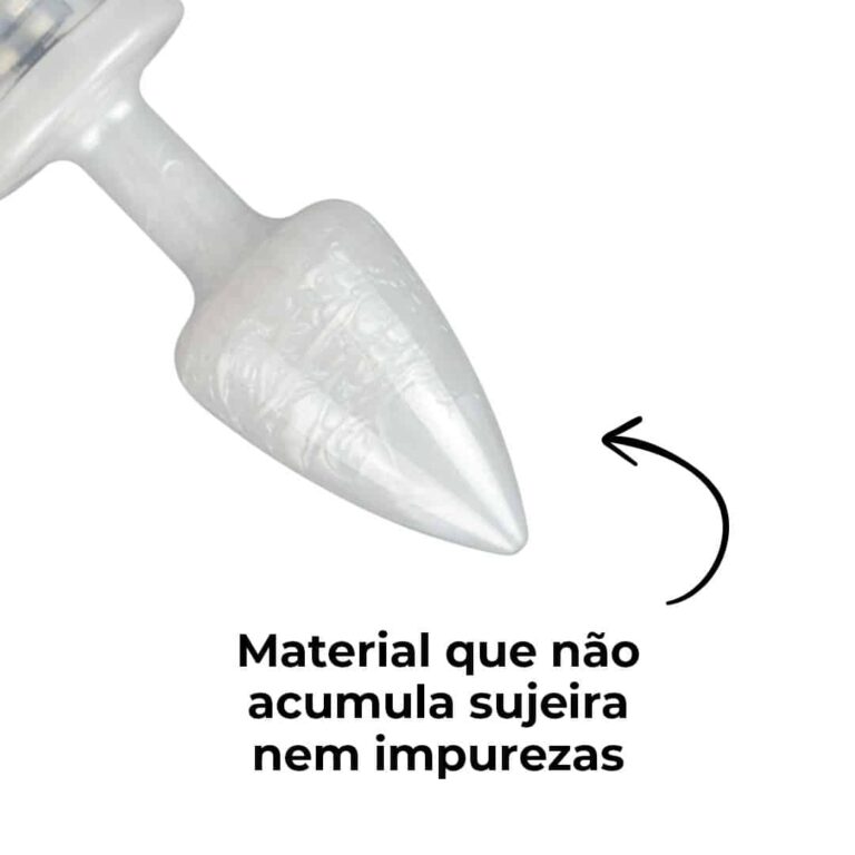 Plug Anal P com Luz de Led (3 Modos de Brilho) Branco Perolado – Feito em ABS - Imagem 17