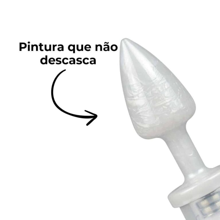 Plug Anal P com Luz de Led (3 Modos de Brilho) Branco Perolado – Feito em ABS - Imagem 13