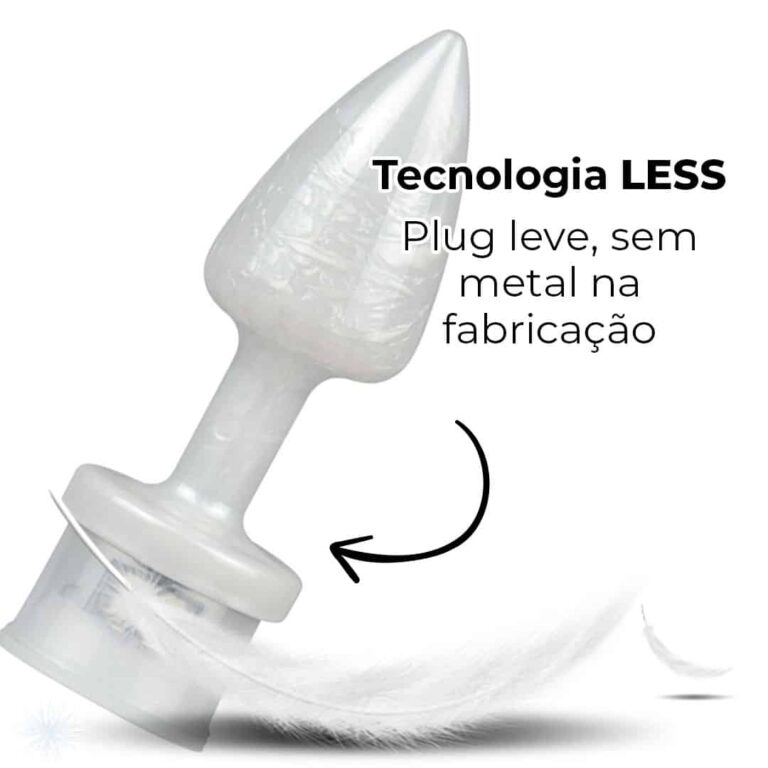 Plug Anal P com Luz de Led (3 Modos de Brilho) Branco Perolado – Feito em ABS - Imagem 14