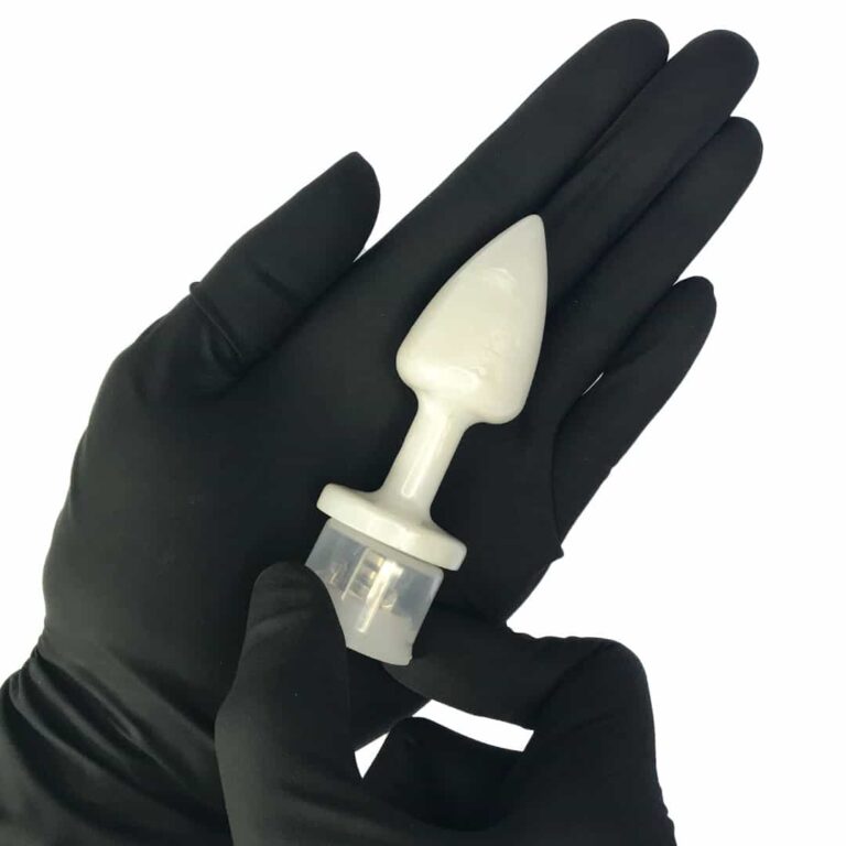 Plug Anal P com Luz de Led (3 Modos de Brilho) Branco Perolado – Feito em ABS - Imagem 10