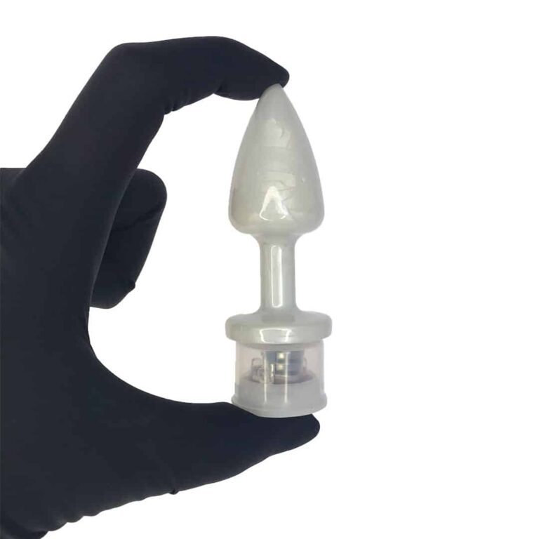 Plug Anal P com Luz de Led (3 Modos de Brilho) Branco Perolado – Feito em ABS - Imagem 11