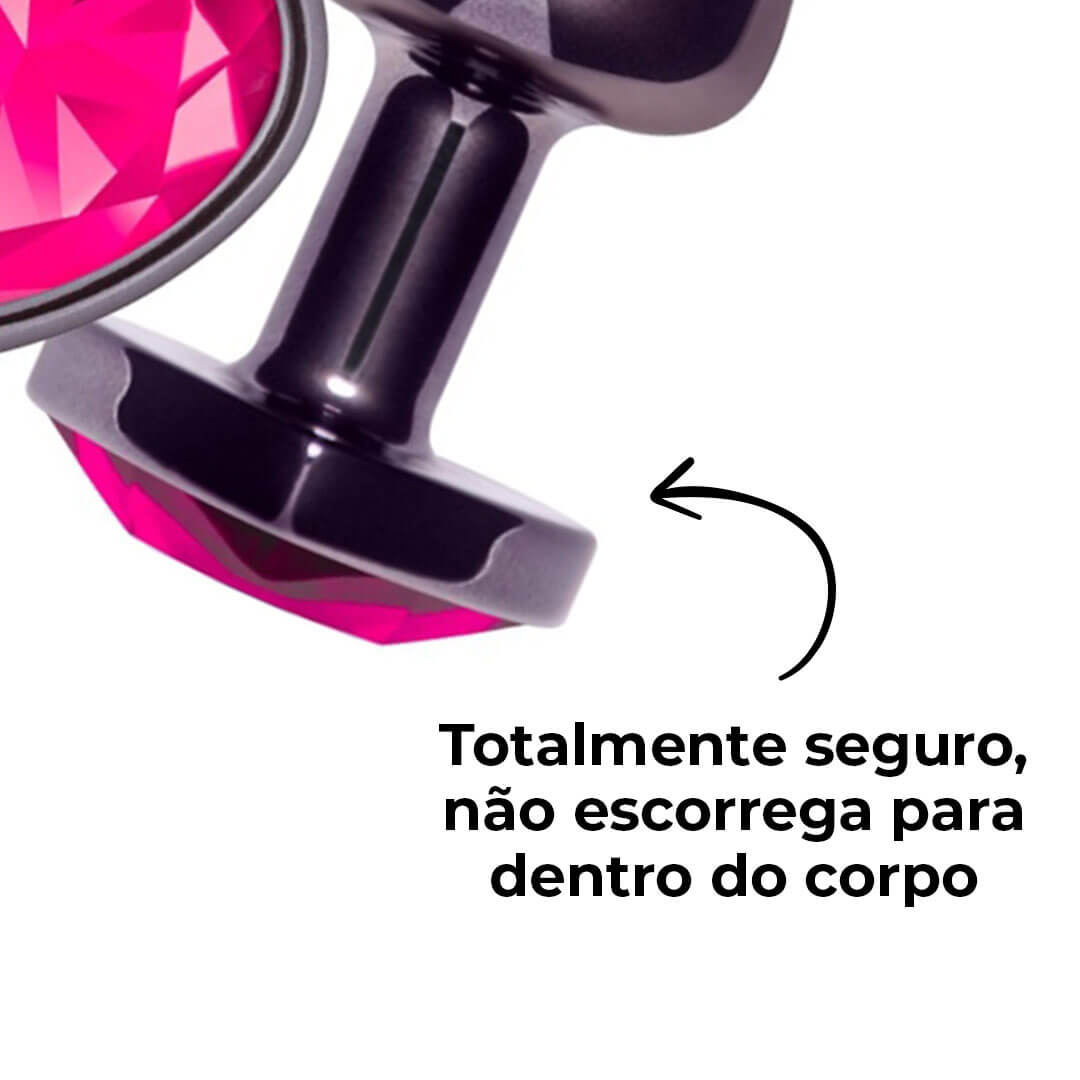 Plug Anal P 6,5cm x 2,5cm Leve sem Metal Fumê com Pedra de Coração Rosa – Feito em ABS L540 - Imagem 11