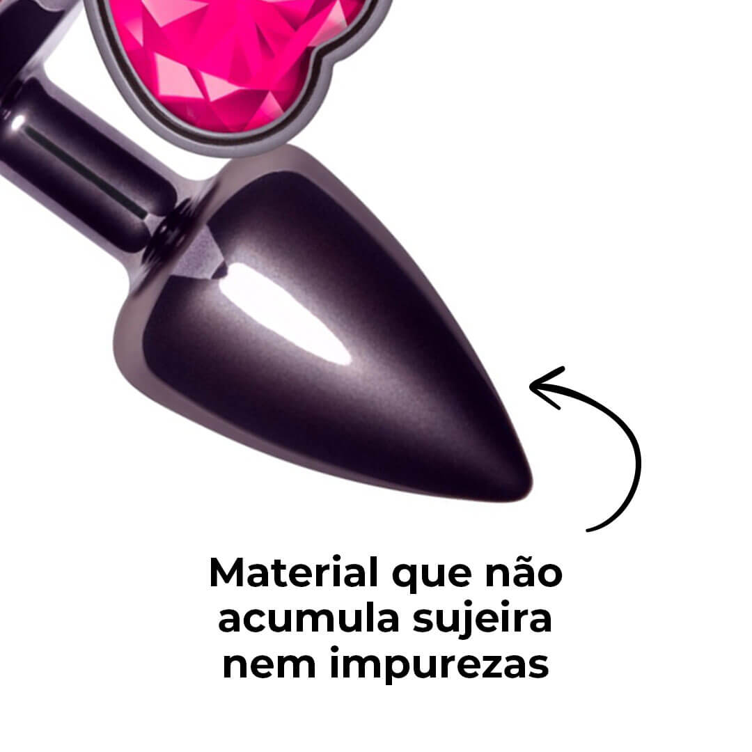 Plug Anal P 6,5cm x 2,5cm Leve sem Metal Fumê com Pedra de Coração Rosa – Feito em ABS L540 - Imagem 12