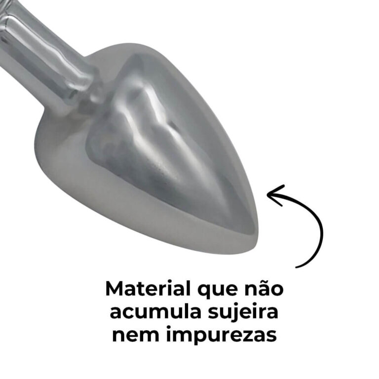 Plug Anal G 9cm x 4cm Leve sem Metal Prata Com Pedra Cravejada Vermelha - Feito em ABS HA155CV - Imagem 12