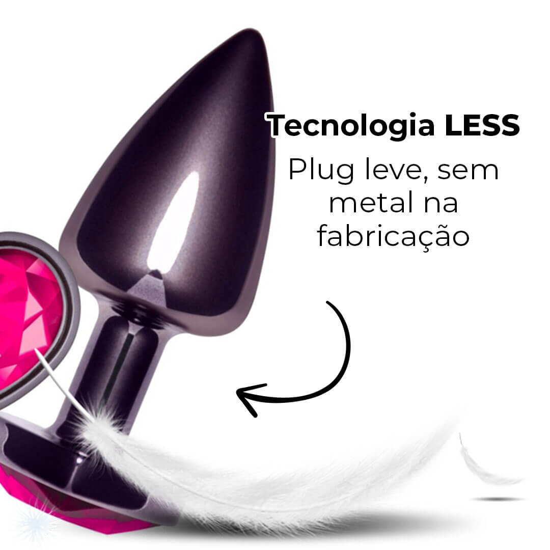 Plug Anal P 6,5cm x 2,5cm Leve sem Metal Fumê com Pedra de Coração Rosa – Feito em ABS L540 - Imagem 8