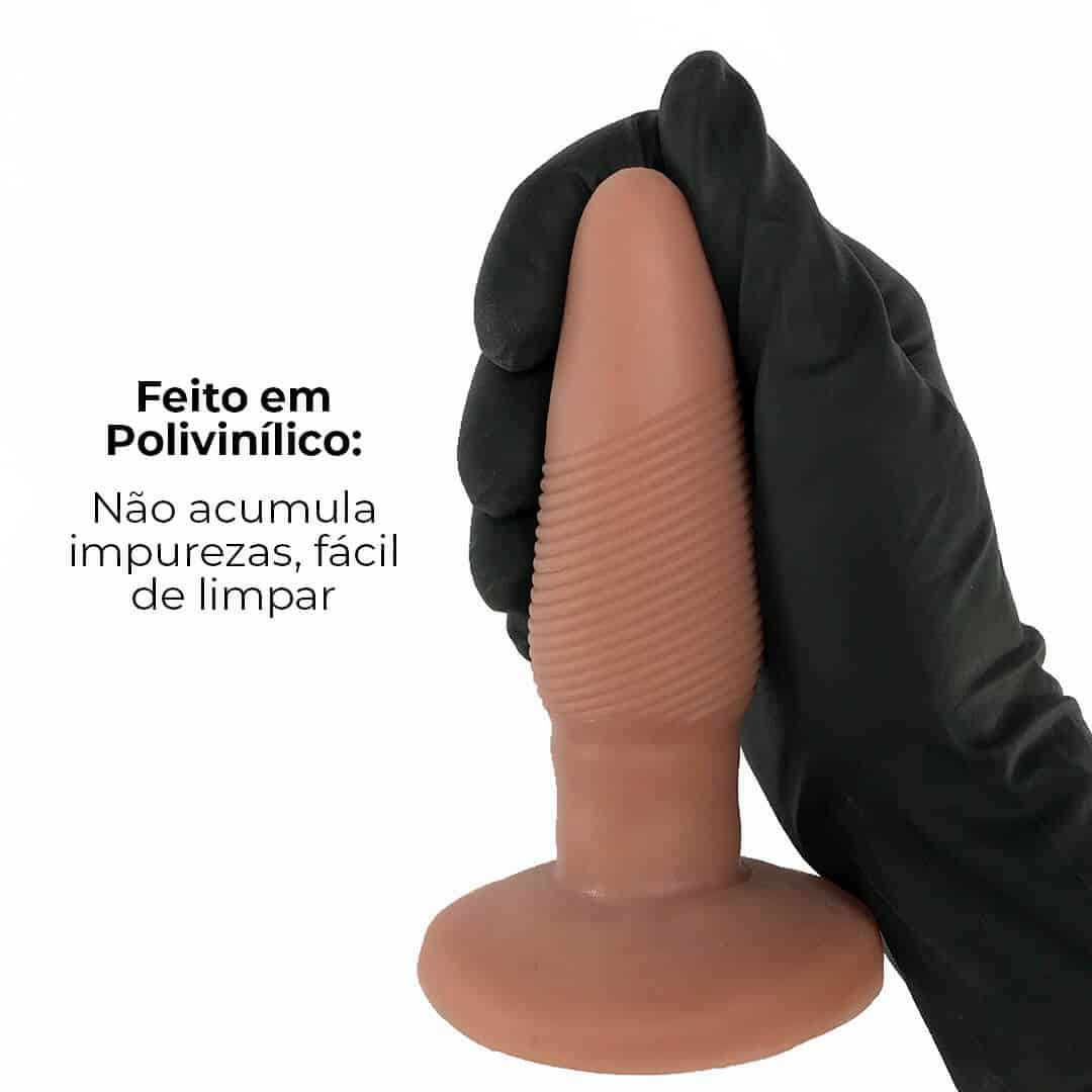Plug Anal M 11cm x 3,5cm Borracha Bege A03 - Imagem 6