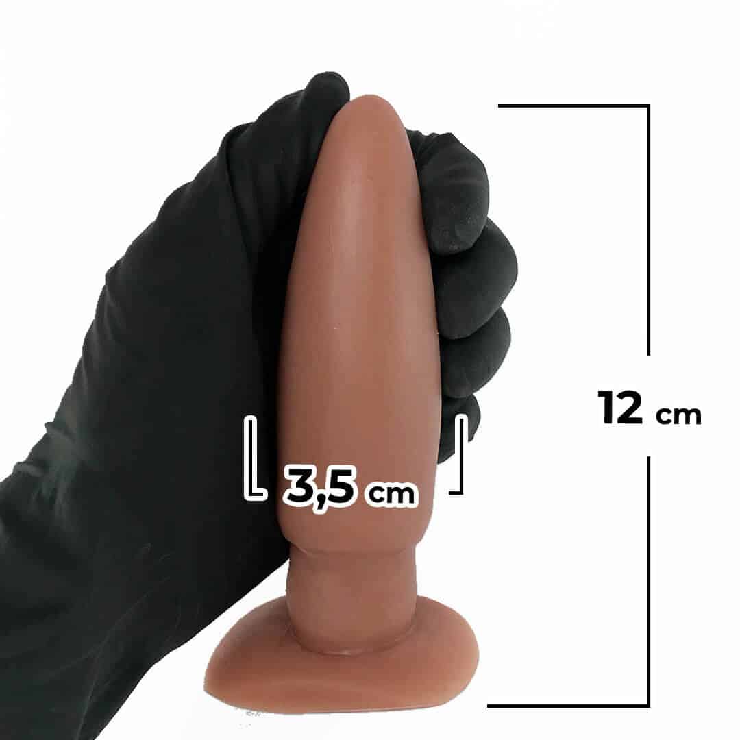 Plug Anal M 12cm x 3,5cm Borracha Bege A05 - Imagem 2
