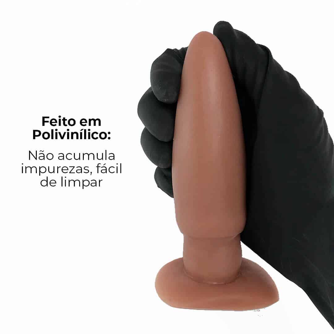 Plug Anal M 12cm x 3,5cm Borracha Bege A05 - Imagem 3