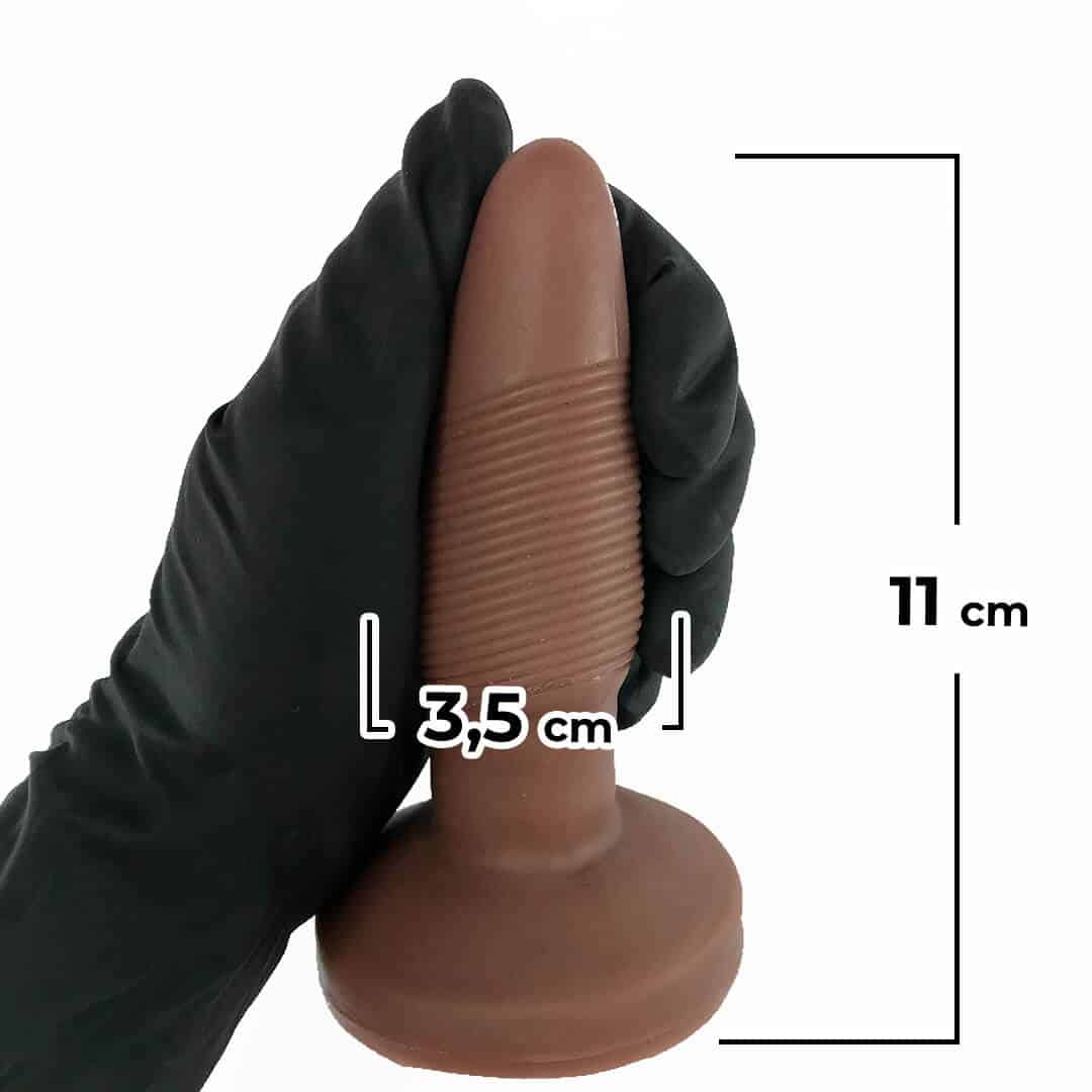 Plug Anal M 11cm x 3,5cm Borracha Marrom AC03 - Imagem 3
