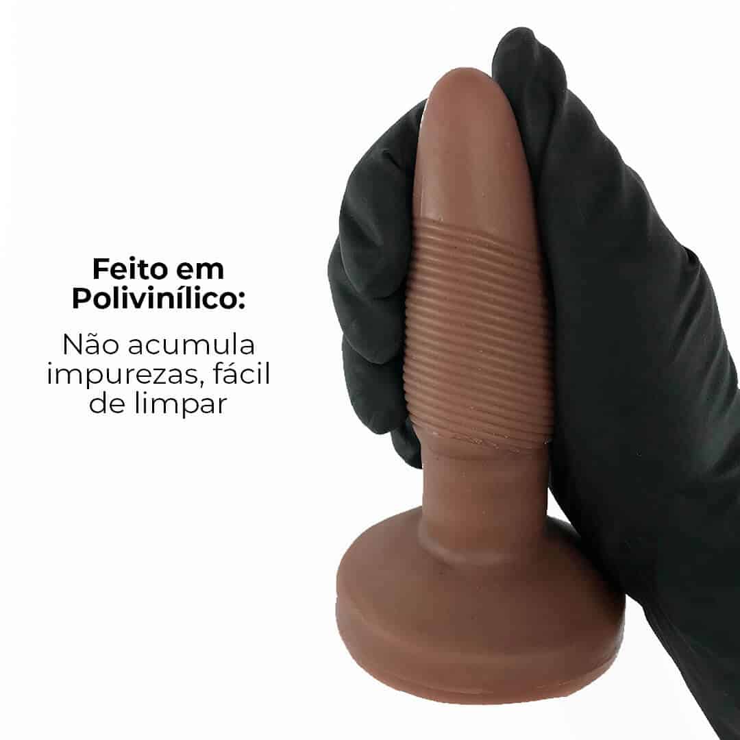 Plug Anal M 11cm x 3,5cm Borracha Marrom AC03 - Imagem 5