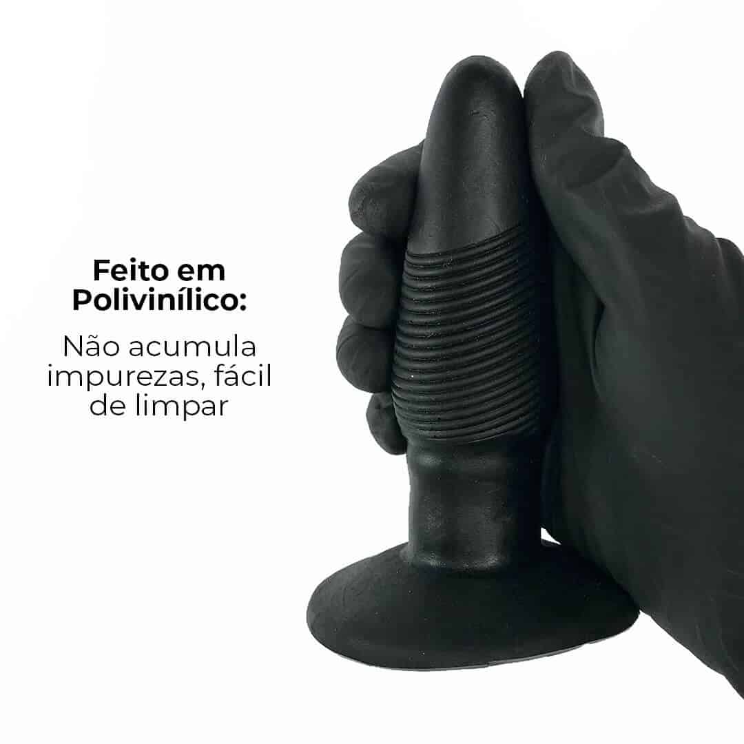 Plug Anal M 11cm x 3,5cm Borracha Preto AP03 - Imagem 4