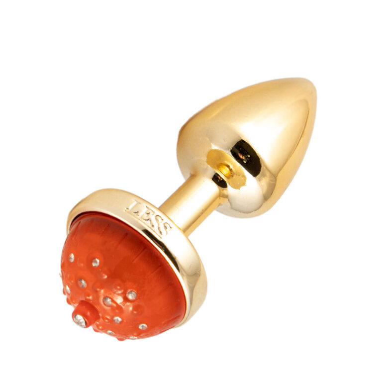 Plug Anal P 6,5cm x 2,5cm com Luz de Led (Piscante) Dourado – Feito em ABS