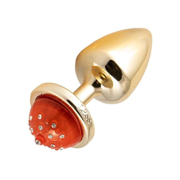 Plug Anal M 7,5cm x 3,5cm com Luz de Led (Piscante) Dourado – Feito em ABS