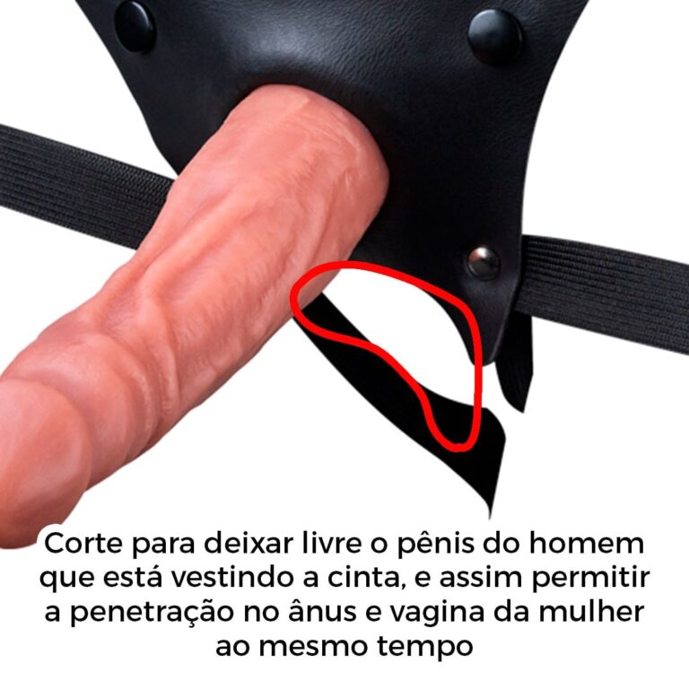 Cinta Peniana Para Dupla Penetração Na Mulher 15cm x 4,2cm com VIBRO Pênis Bege - Imagem 4