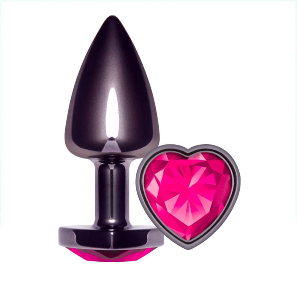 Plug Anal P 6,5cm x 2,5cm Leve sem Metal Fumê com Pedra de Coração Rosa – Feito em ABS L540 - Imagem 15