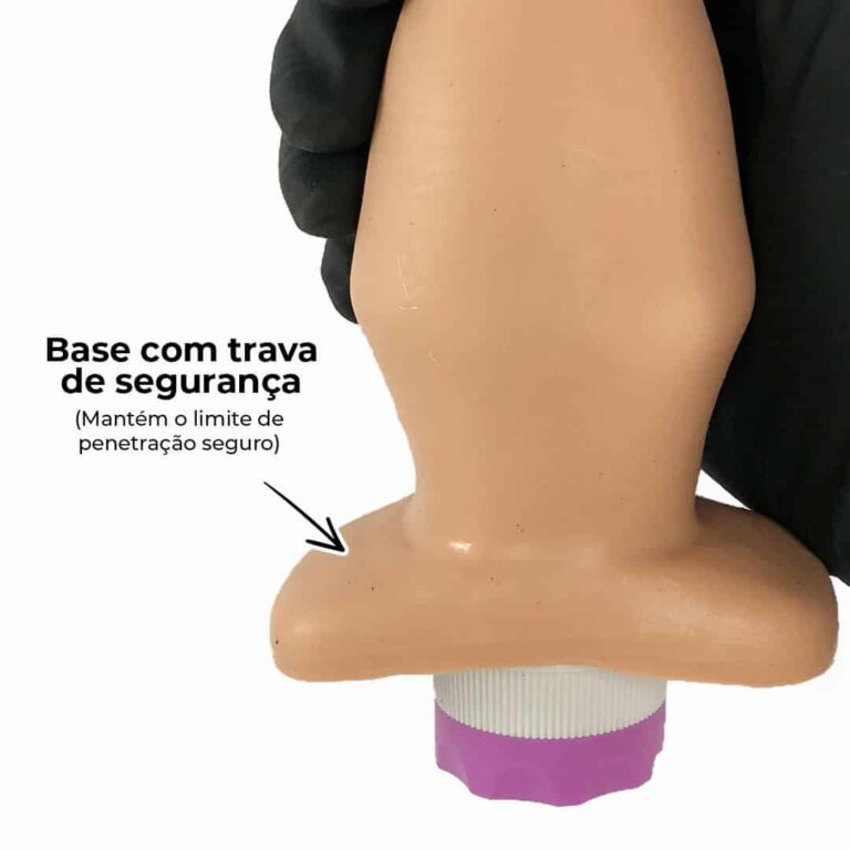 Plug Anal G 13cm x 6cm Borracha Grosso com Vibro Bege RPP-05B - Imagem 5
