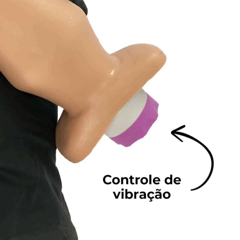 Plug Anal G 13cm x 6cm Borracha Grosso com Vibro Bege RPP-05B - Imagem 6