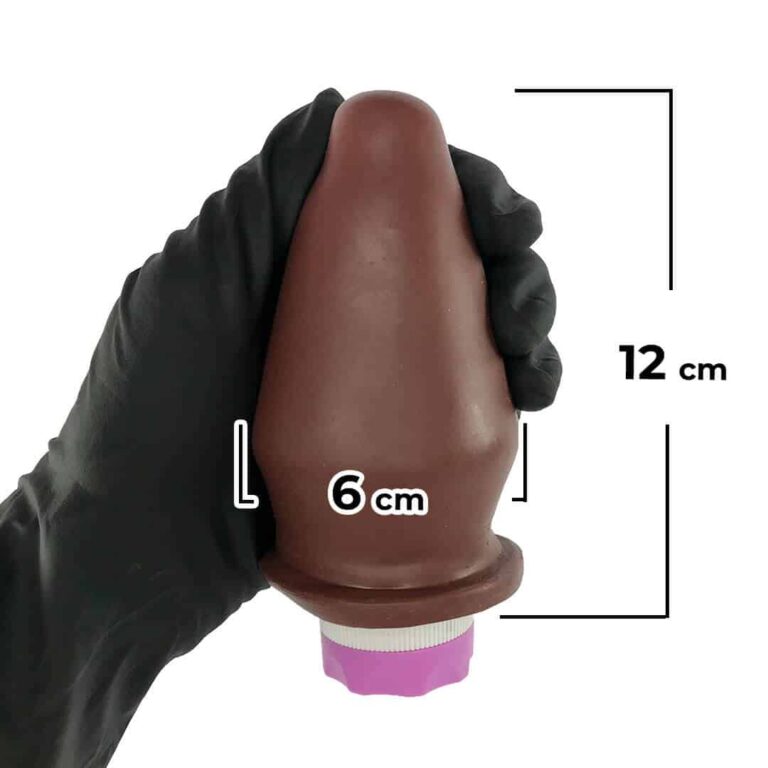 Plug Anal G 12cm x 6cm com Borracha Grosso Vibro Marrom RPP-06M - Imagem 3