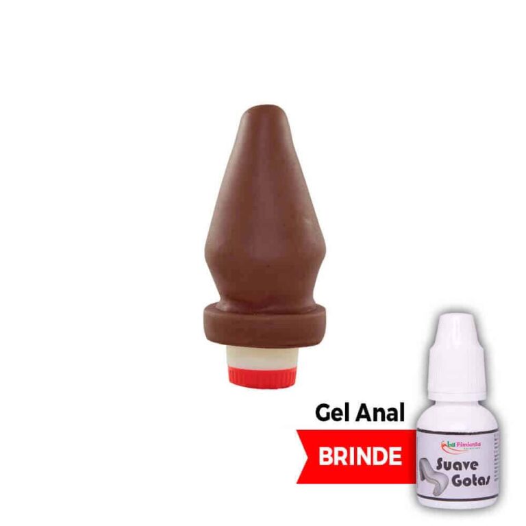 Plug Anal G 12cm x 6cm com Borracha Grosso Vibro Marrom RPP-06M