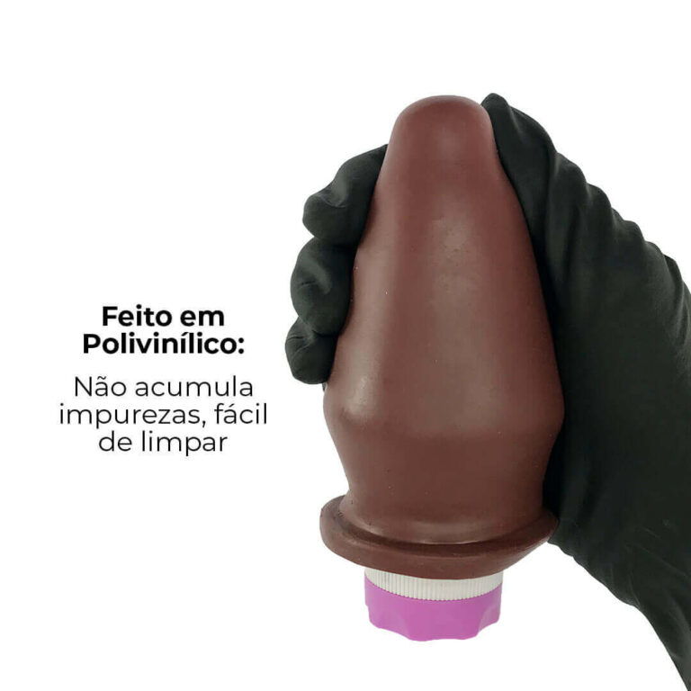 Plug Anal G 12cm x 6cm com Borracha Grosso Vibro Marrom RPP-06M - Imagem 5