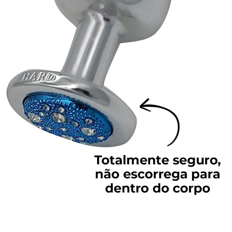 Plug Anal G 9cm x 4cm Leve sem Metal Prata Com Pedra Cravejada Azul - Feito em ABS HA155CA - Imagem 10