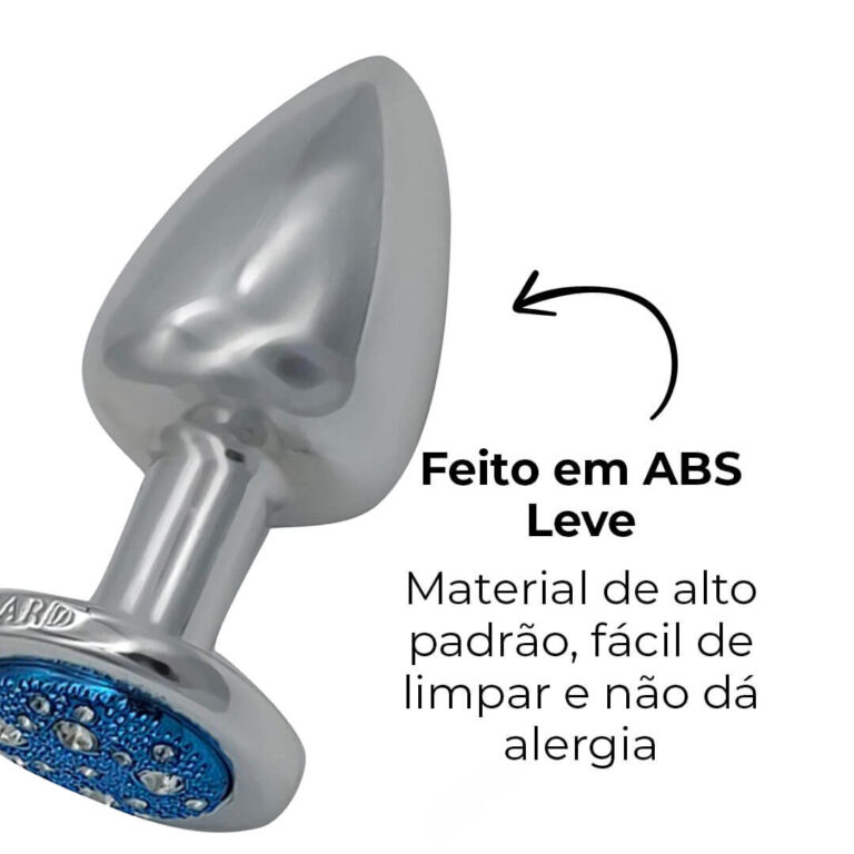 Plug Anal G 9cm x 4cm Leve sem Metal Prata Com Pedra Cravejada Azul - Feito em ABS HA155CA - Imagem 11