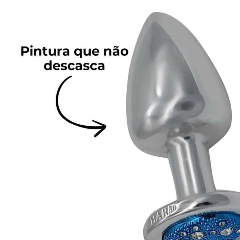 Plug Anal G 9cm x 4cm Leve sem Metal Prata Com Pedra Cravejada Azul - Feito em ABS HA155CA - Imagem 13