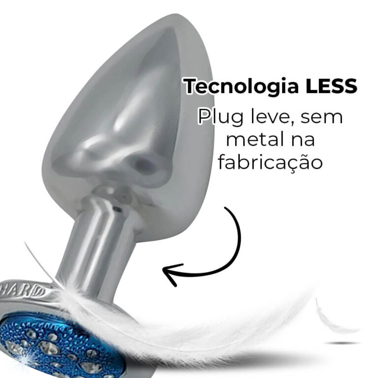 Plug Anal G 9cm x 4cm Leve sem Metal Prata Com Pedra Cravejada Azul - Feito em ABS HA155CA - Imagem 15