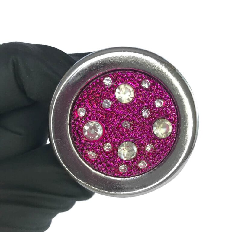 Plug Anal G 9cm x 4cm Leve sem Metal Prata Com Pedra Cravejada Rosa - Feito em ABS HA155CR - Imagem 6